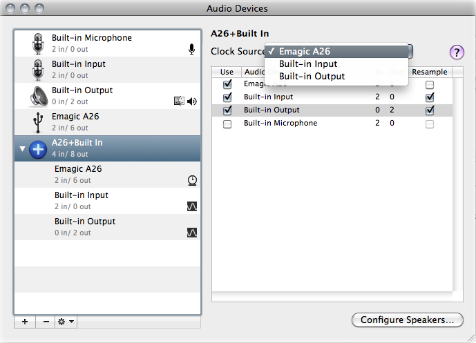 How to combine multiple audio interfaces by creating an aggregate device on Mac OS X v10.6 Snow Leopard