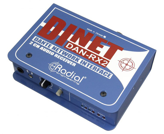 Radial DiNET DAN-RX Dante-Enabled Stereo D/A Converter