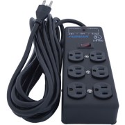 Furman 15A AC Surge Strip 6 Outlet 2X3 Block, Metal Chassis, 15 Ft Cord Model:SS-6B