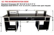 Workstations AZ-Pro 88 Workstation Desk (Black with Beige Trim)
