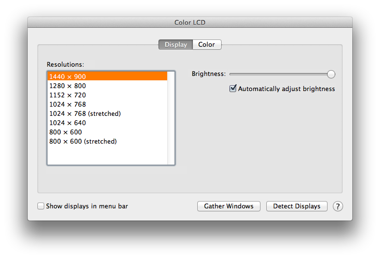 mirroring resolution samples