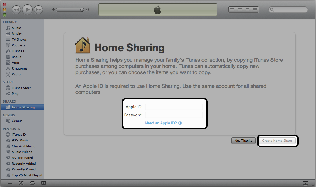 Troubleshooting Home Sharing